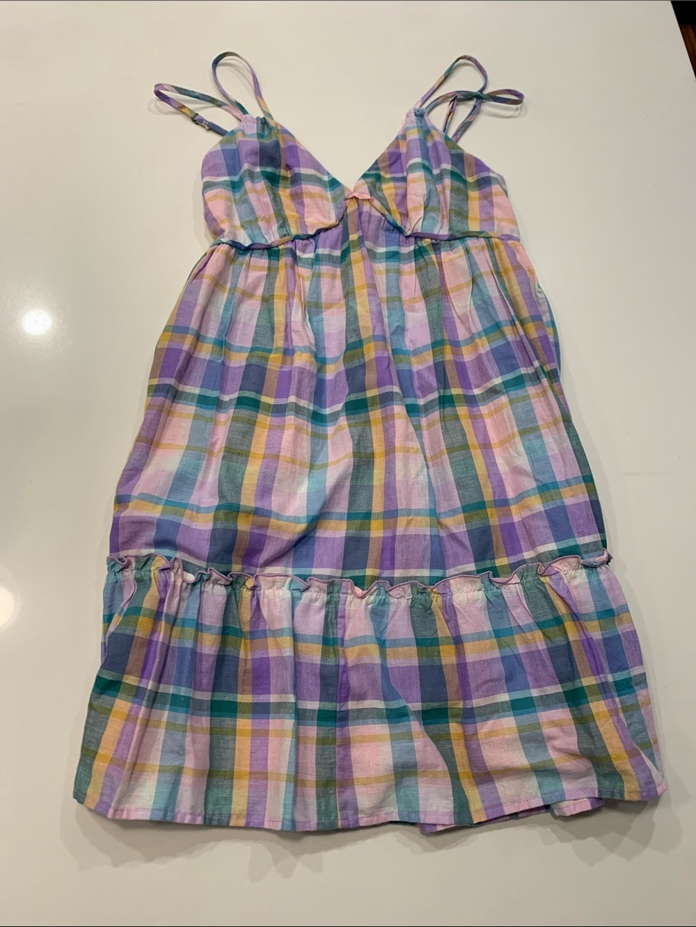 wild fable Pastel Plaid Sundress in Purple, Pink, Yellow, Teal